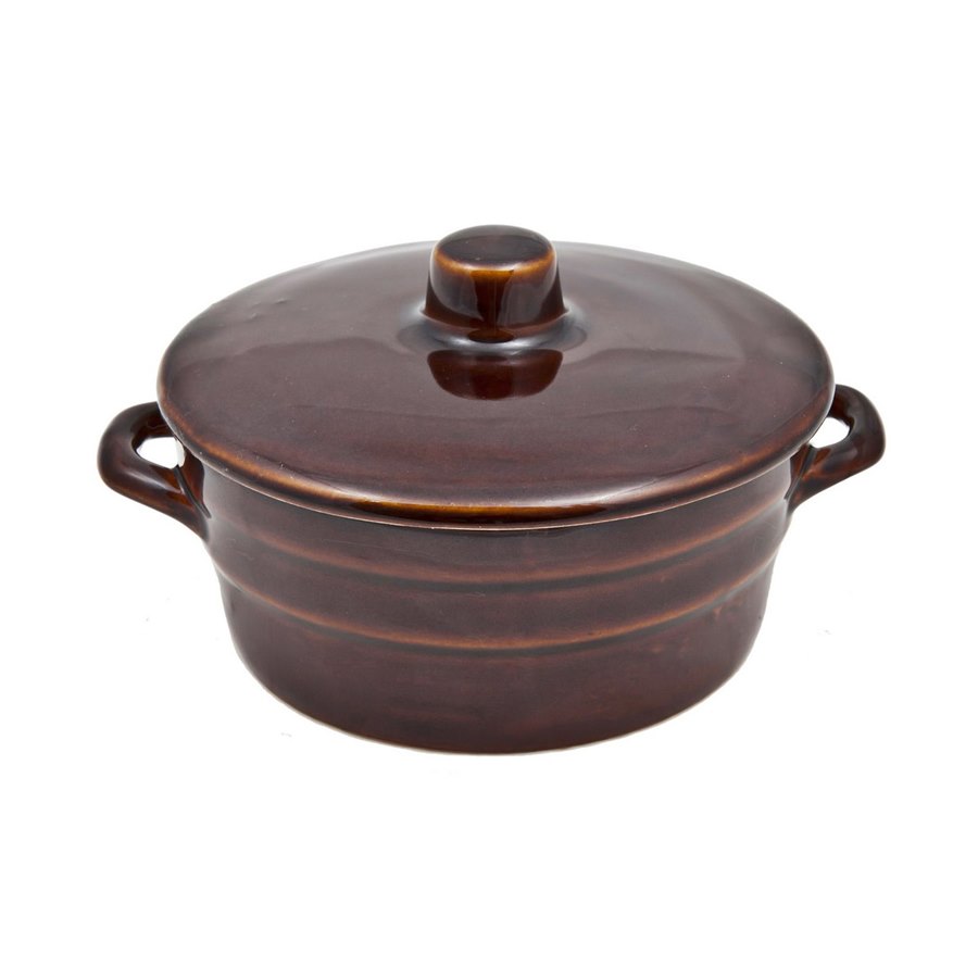 def1b320bf4d019f48b37be7b730e629.jpg Garnek kamionka smalec 0,3 l z pokrywą/OD7836 - obrazek 1