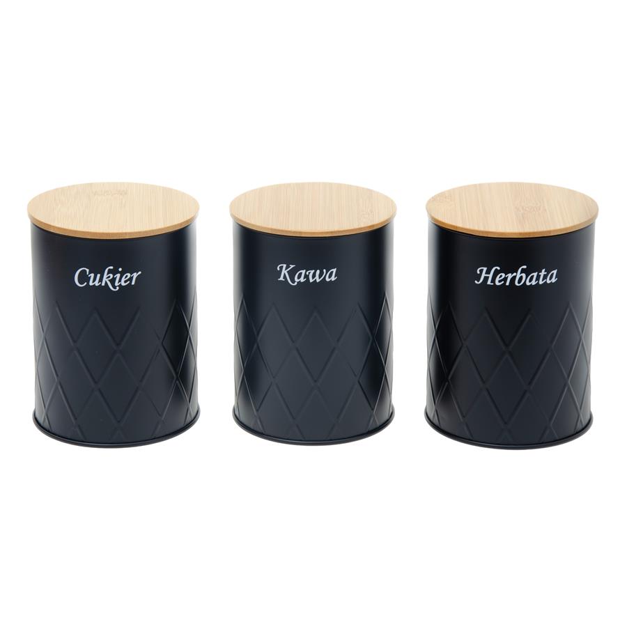 896081dfede9a03745718f87f71bac9f.jpg Kpl. 3 pojemników DELMORE czarny/OD2252 - obrazek 1