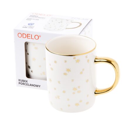 Kubek ODELO SOLAN porcelanowy 370ml złote gwiaz 1szt.