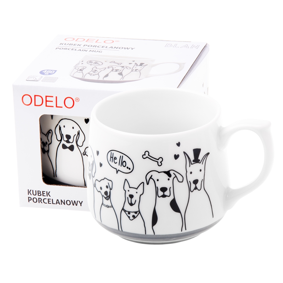 bee2b37891dc31baddc78b3027456858.jpg KUBEK PORCELANOWY ODELO SZARY MOTYW PSÓW 480ML 1szt. - obrazek 1