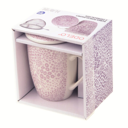 Kubek ODELO NAVIN porcelanowy z zaparzaczem i pokrywą 360ml 1szt.