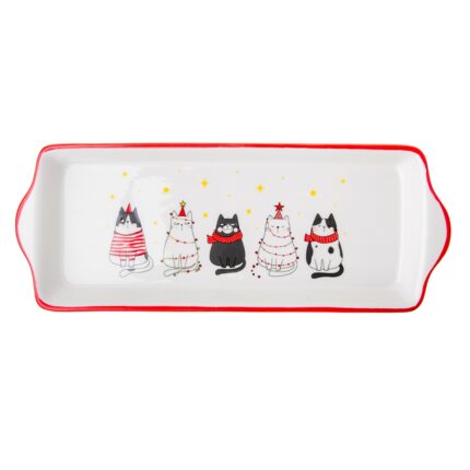 Talerz na ciasto ODELO KATLIN koty 31,5x12,5cm 1szt.