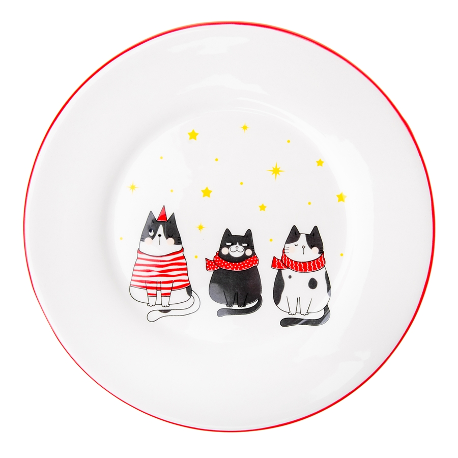 bd2df9f765058653c9a1d6c6474dfdbd.jpg TALERZ DESEROWY KATLIN ODELO 19,5CM Z MOTYWEM KOTÓW NA SŁODKOŚCI 1szt. - obrazek 1