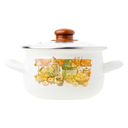 Garnek emaliowany ODELO KUCHNIA baryłka 16cm 2,1l kremowy 1szt.