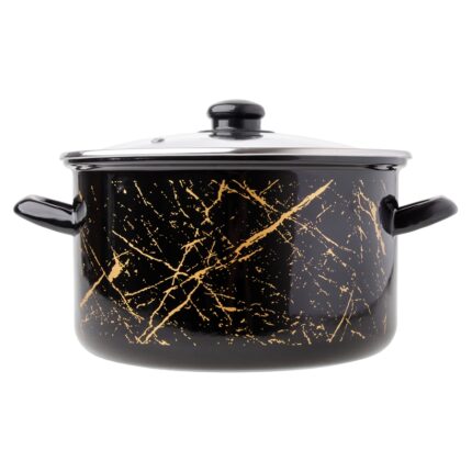 Garnek ODELO emaliowany prosty czarno-złoty 22cm 4,7l 1szt.