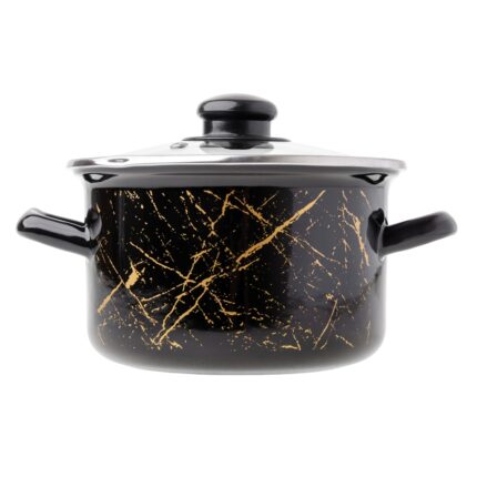 Garnek ODELO emaliowany prosty czarno-złoty 20cm 3,7l 1szt.