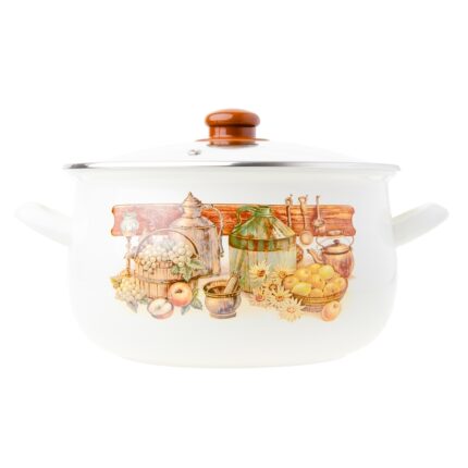 Garnek emaliowany ODELO KUCHNIA baryłka 24cm 6,2l kremowy 1szt.