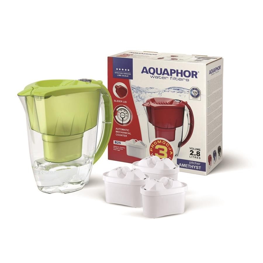 Dzbanek AQUAPHOR AMETHYST 2,8 L limonka + 3 wkłady — produkt i wyposażenie — zdjęcie 1