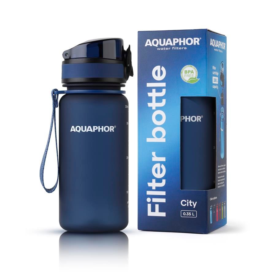 Butelka filtrująca AQUAPHOR CITY 350 ml granatowa — produkt i wyposażenie — zdjęcie 1
