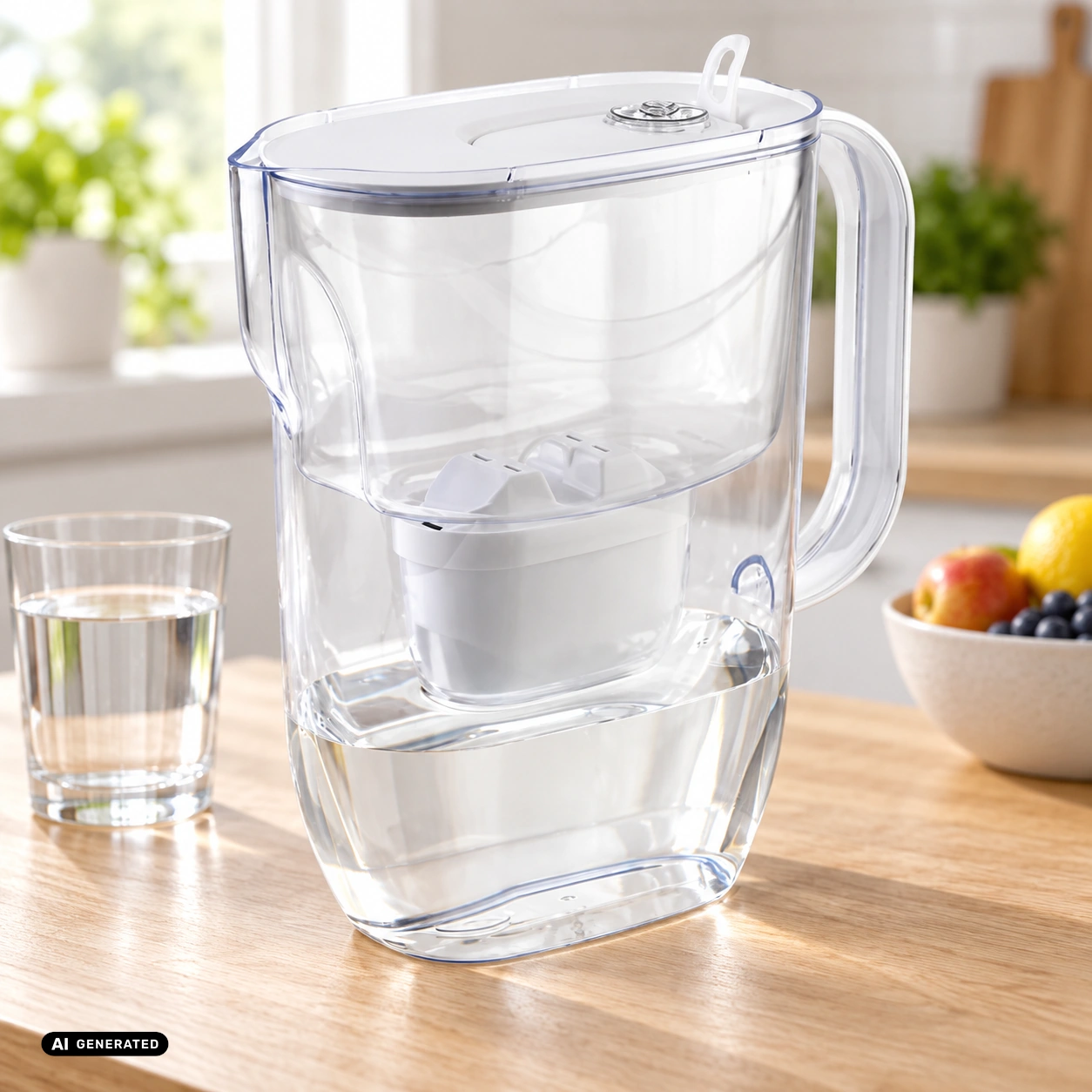 Dzbanek AQUAPHOR FRESH 3,2 L biały + 1 wkład — aranżacja AI — zdjęcie 2, aranżacja AI