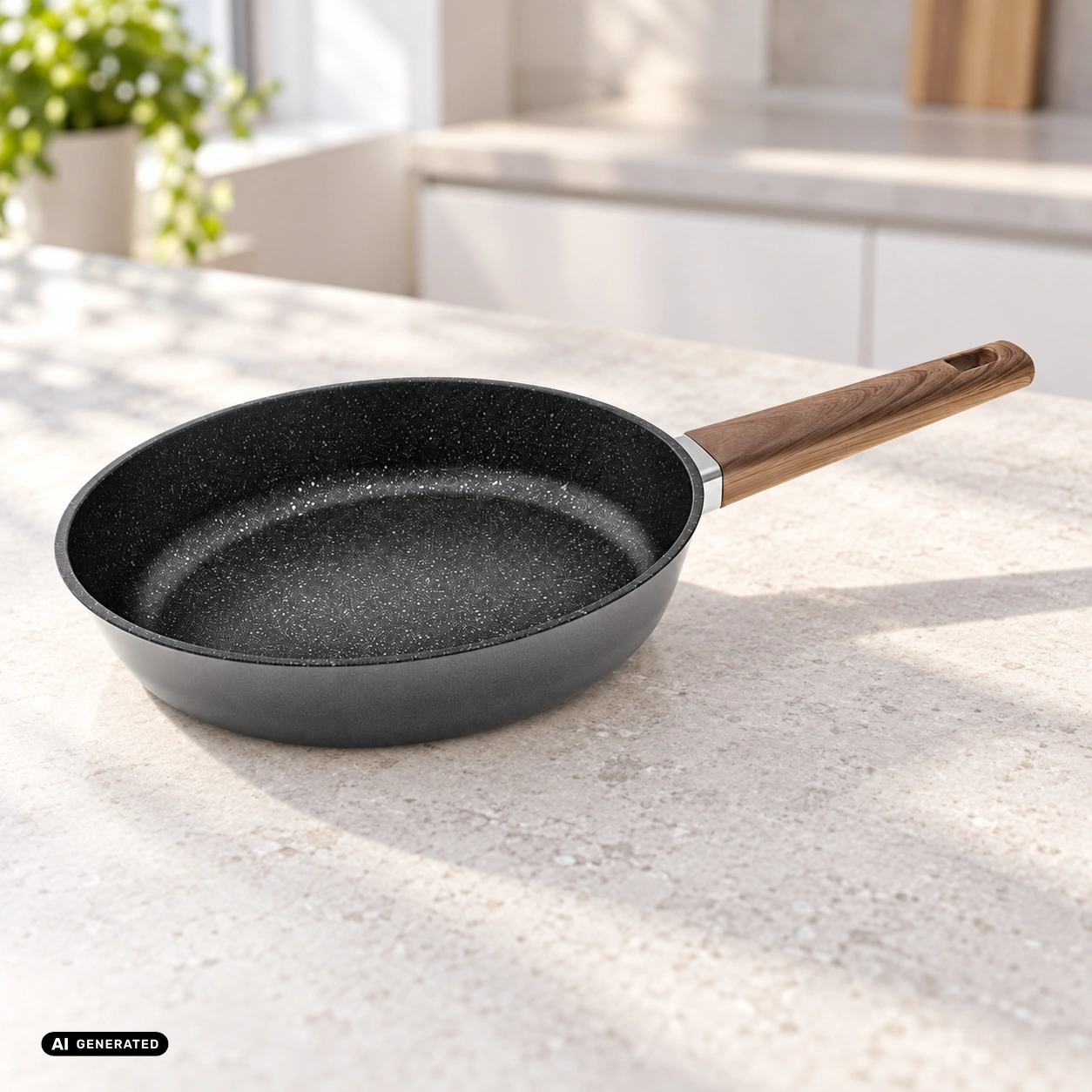 Patelnia ODELO CHAMPION 22 cm Greblon C3 indukcja — aranżacja kuchenna AI — zdjęcie 3, aranżacja AI