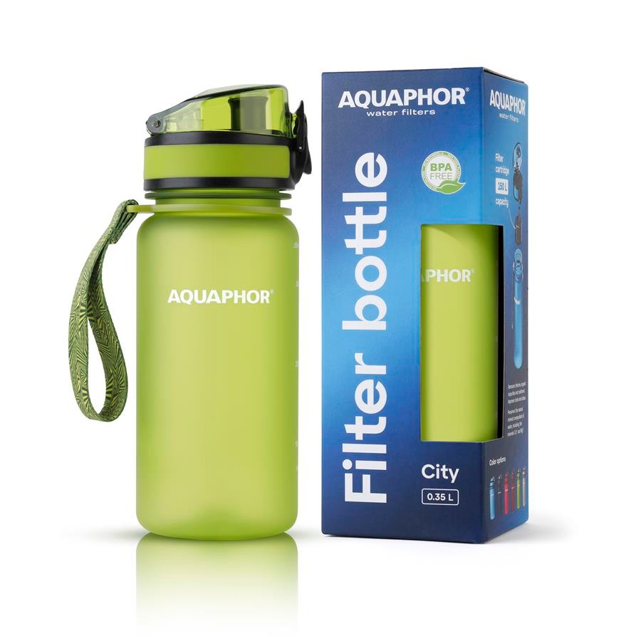 Butelka filtrująca AQUAPHOR CITY 350 ml limonka — produkt i wyposażenie — zdjęcie 1