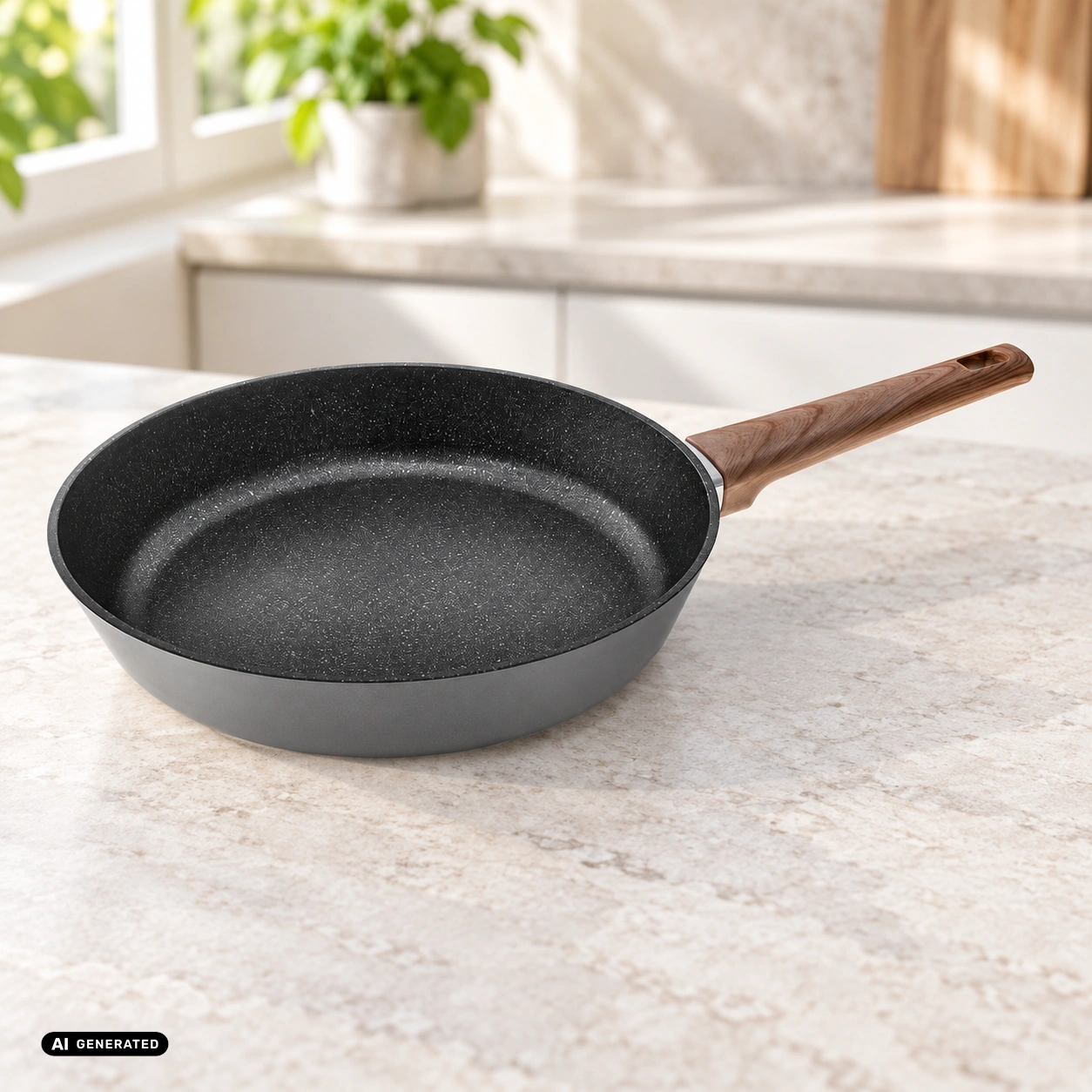 Patelnia ODELO CHAMPION 28 cm Greblon C3 indukcja — aranżacja kuchenna AI — zdjęcie 3, aranżacja AI