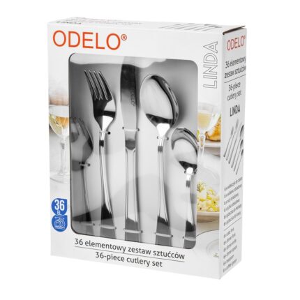 Komplet sztućców 36 elementowy ODELO LINDA flok dla 6 osób